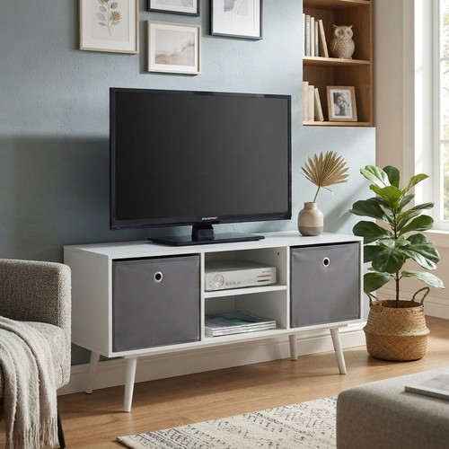 Stylish white wooden unit - white,