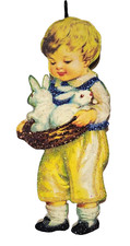 BOY w BASKET of BUNNIES