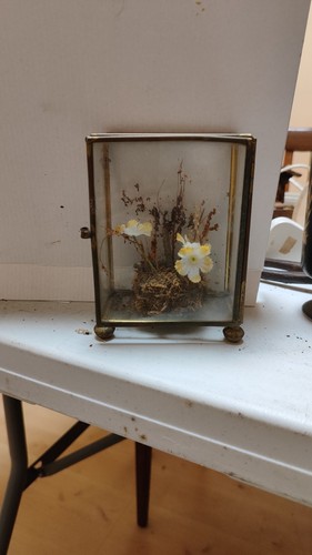 Vintage brass glass - brass,
