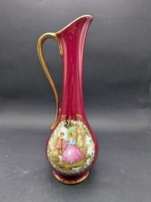 Vintage Limoges La Reine Red Pitcher 21cm Jug/Vase