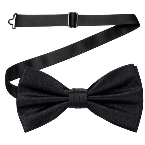 Black bow tie - tie, adjustable