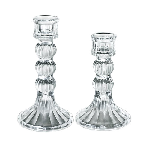 Glass dinner candle holder - glass,