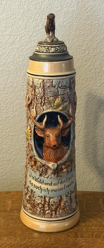German hunting beer stein - german,