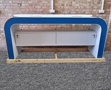 Bespoke Retail Reception Desking White+Blue "Cable Management" 4 Units Included