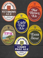VINTAGE G.B. BEER BOTTLE LABELS, J. C. & R. H. PALMER, OLD BREWERY, BRIDPORT.