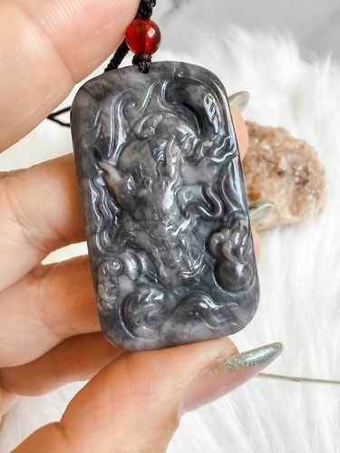 Smoky color hetian jade dragon - color,