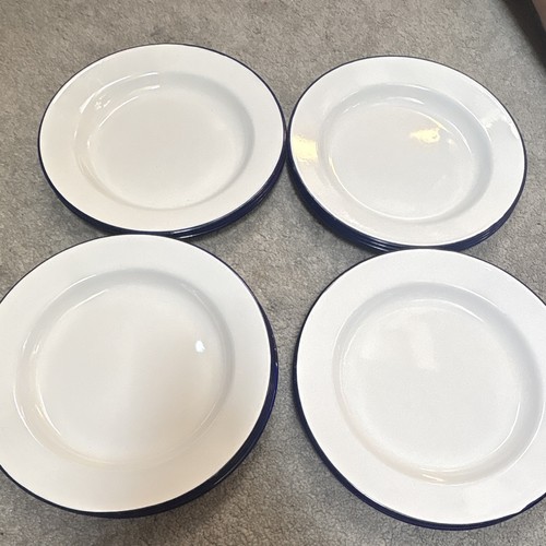 White and blue enamel - and,