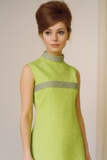 Lime Green and Silver Vintage 60s Mini Cocktail Dress - 8-10