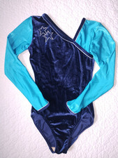 32" The Zone Dance Gymnastics Leotard Long Sleeve Asymmetric 10 11 12 Years