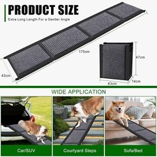 170cm Folding Dog Car Ramp Anti-Slip 116Kg Heavy Duty Large Dogs Portable Ramps