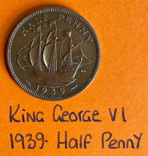 King george half - v, coin