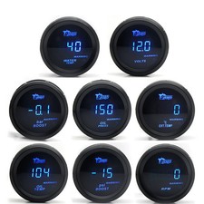 2" 52mm Digital Turbo Boost Gauge, Water Temp, Oil Temp, Pressure, Voltmeter,...