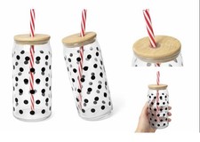 Glass Mason Jar Drink Tumbler