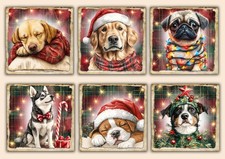 Christmas Dogs card toppers