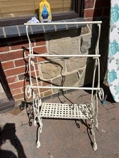 Freestanding Towel Rack Metal Blanket Holder Rustic Cottage Ladder Vintage