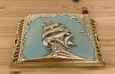 Daysun Vintage Japanese Trinket Box Ship Design Metal - Faults