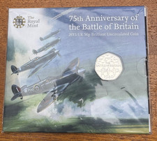 50p Coin Battle of Britain 2015 BUNC Royal Mint Pack NO DENOMINATION