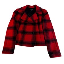 Talbots Red Black Plaid Wool