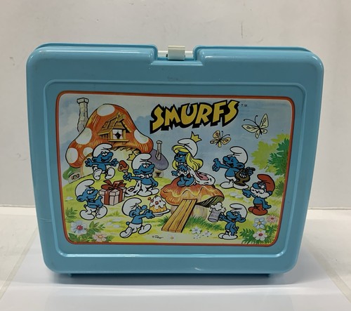 Vintage 1980s smurfs lunchbox - vintage,