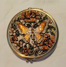 Vintage Collectable Compact Mirror  Butterfly Design