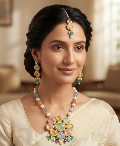 Kundan raani haar necklace - haar,