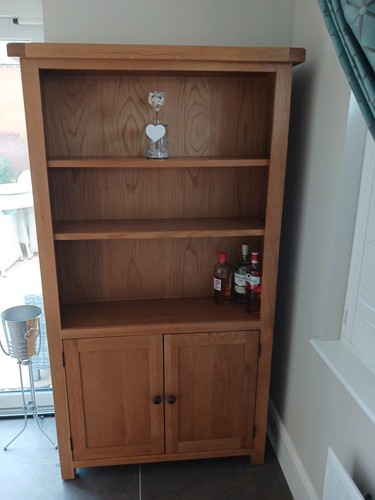 Solid oak tall bookcase - solid,