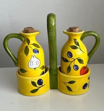 Vintage Olive Oil & Vinegar Dispensers, Hand-painted Olivio by Rayware