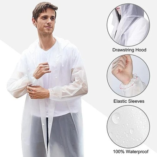 2pcs reusable rain poncho - 2pcs,