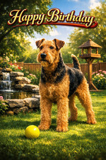 Airedale Terrier Birthday Card