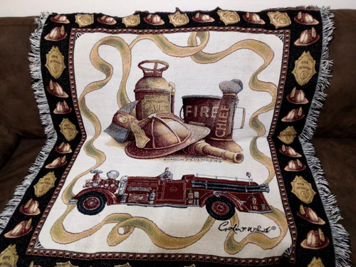 Fireman themed throw blanket - fireman,