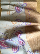 100% COTTON VINTAGE KIMONO UNUSED FABRIC; BUTTERFLIES;1MX37CM;CRAFTING;MULTI