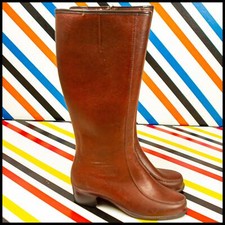 Vintage 60s / 70s STEAD AND SIMPSON Women's Tall BOOT Brown   UK 6   543 B