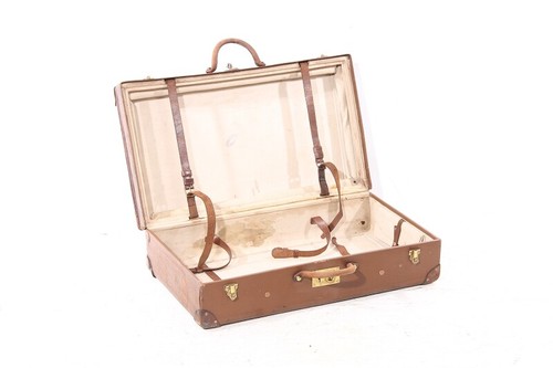Old suitcase leather travel - suitcase,