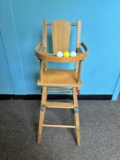 VINTAGE 60's Doll/ Teddy Wooden Folding HIGH CHAIR Desk Child Toy Retro
