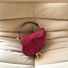 Dior Mini Saddle Bag in Cherry