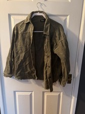 ZARA Khaki Green Corduroy Overshirt / Shacket – Size S ?