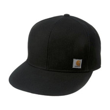 Carhartt Black Firm Duck Flat Snapback Baseball Cap