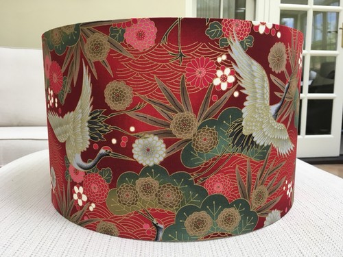Red oriental lamp shade - lamp,