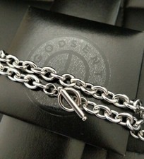 XMAS 16" - 24" Stainless Steel 316L Silver T Bar Toggle Link Chain Necklace 8MM