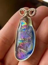 Handcrafted rainbow color dichroic glass Pendant