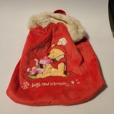 Disney Store Christmas Sack Winnie The Pooh Piglet Red Excellent