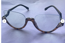 Ladies Tortoise Shell Plastic Rimless Top Frame Jewel Trim GLASSES Cat Eye