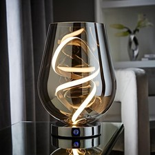 Smoked glass table lamp - smoked,