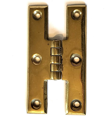 Pair brass decorative - , hinges