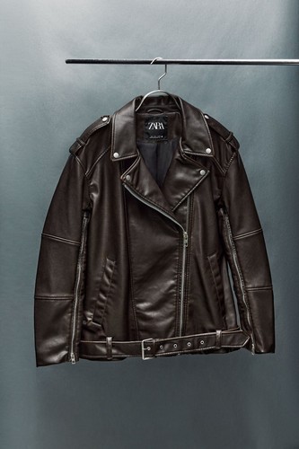 Zara faux leather - biker, jacket