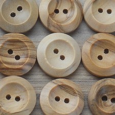 JOBLOT BUTTONS TWO HOLE BUTTON NATURAL WOODEN WOOD 14MM to 35MM- BULK BUYS