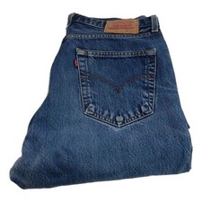 Levi 521 Straight Jeans Regular Fit Blue Waist 36 Leg 32 W36 L32 Zip Fly (Q7641)