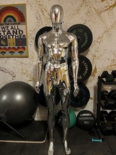 Male Plastic Display Egg Head Mannequin – Chrome 190cm