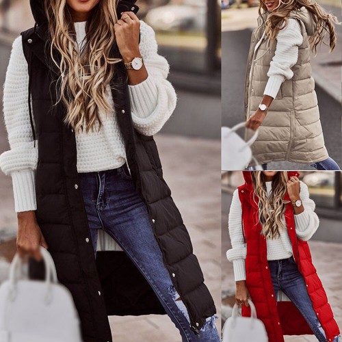 Ladies womens hooded long line - long,