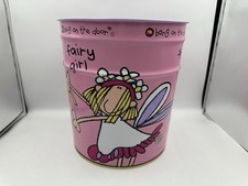 Vintage Fairy Girl Bang On The Door Tin Waste Paper Bin Metal Bin Y2K 2003